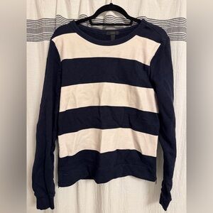 J. Crew Navy and Cream Knit Top